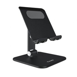 Tooq Soporte Plegable para Tablet con Ajuste de Ángulo, Hasta 13 Pulgadas, Color Negro